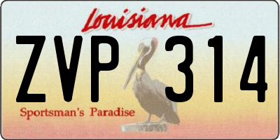 LA license plate ZVP314