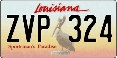 LA license plate ZVP324