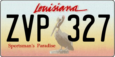 LA license plate ZVP327