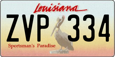 LA license plate ZVP334