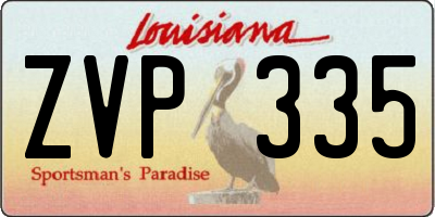 LA license plate ZVP335