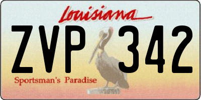 LA license plate ZVP342