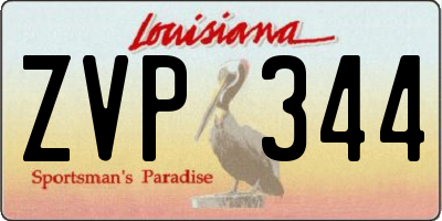 LA license plate ZVP344