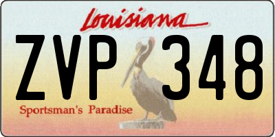 LA license plate ZVP348