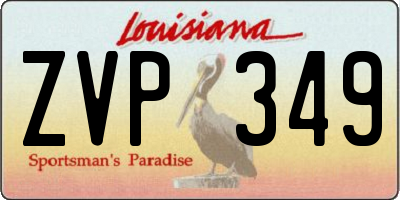 LA license plate ZVP349