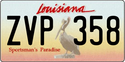 LA license plate ZVP358