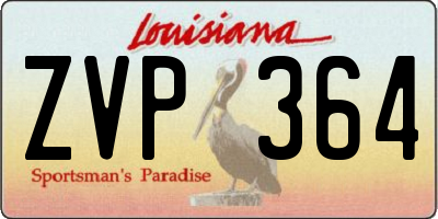 LA license plate ZVP364