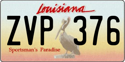 LA license plate ZVP376