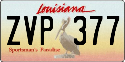 LA license plate ZVP377