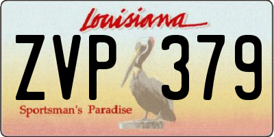 LA license plate ZVP379