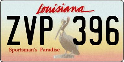 LA license plate ZVP396