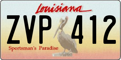 LA license plate ZVP412