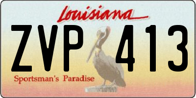 LA license plate ZVP413