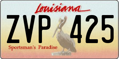 LA license plate ZVP425