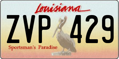 LA license plate ZVP429