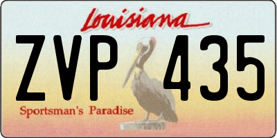 LA license plate ZVP435