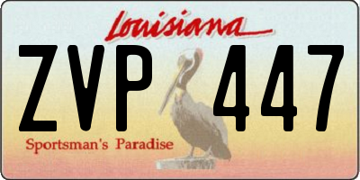 LA license plate ZVP447