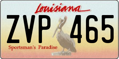 LA license plate ZVP465