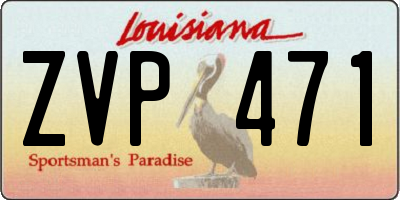 LA license plate ZVP471