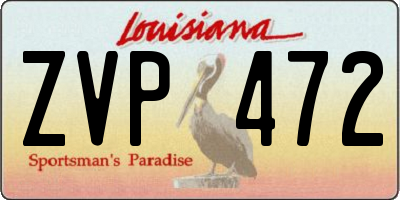 LA license plate ZVP472