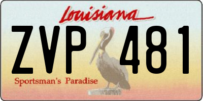 LA license plate ZVP481