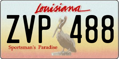 LA license plate ZVP488