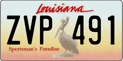 LA license plate ZVP491