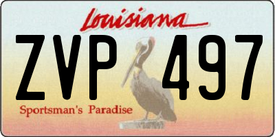 LA license plate ZVP497