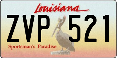 LA license plate ZVP521