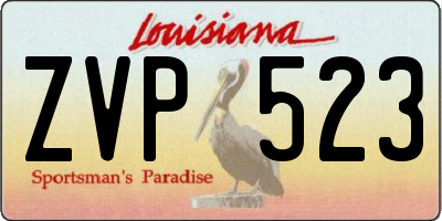 LA license plate ZVP523