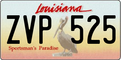 LA license plate ZVP525