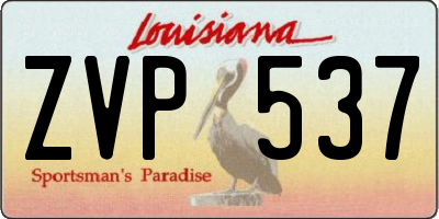 LA license plate ZVP537