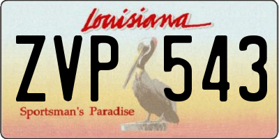 LA license plate ZVP543