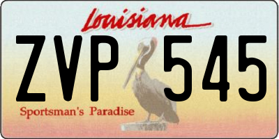 LA license plate ZVP545
