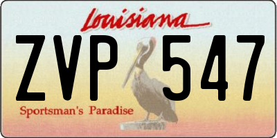 LA license plate ZVP547