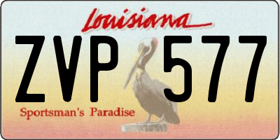 LA license plate ZVP577