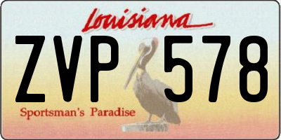 LA license plate ZVP578