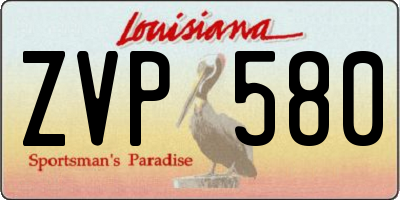 LA license plate ZVP580