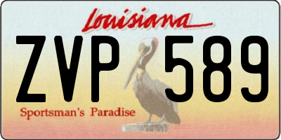 LA license plate ZVP589