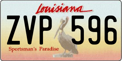 LA license plate ZVP596