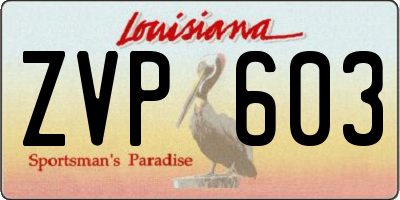 LA license plate ZVP603