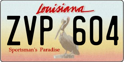 LA license plate ZVP604