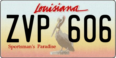 LA license plate ZVP606