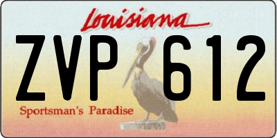 LA license plate ZVP612
