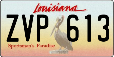 LA license plate ZVP613