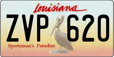LA license plate ZVP620