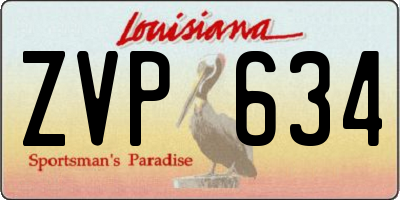 LA license plate ZVP634