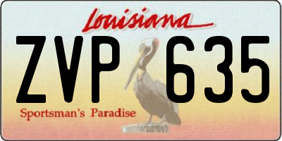 LA license plate ZVP635