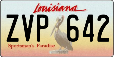 LA license plate ZVP642