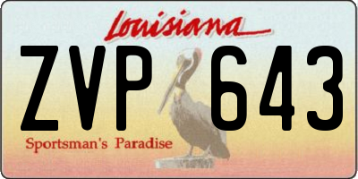 LA license plate ZVP643